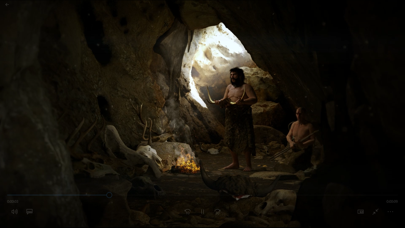 Un neandertal ofrece una gran cornamenta. BOSCO
