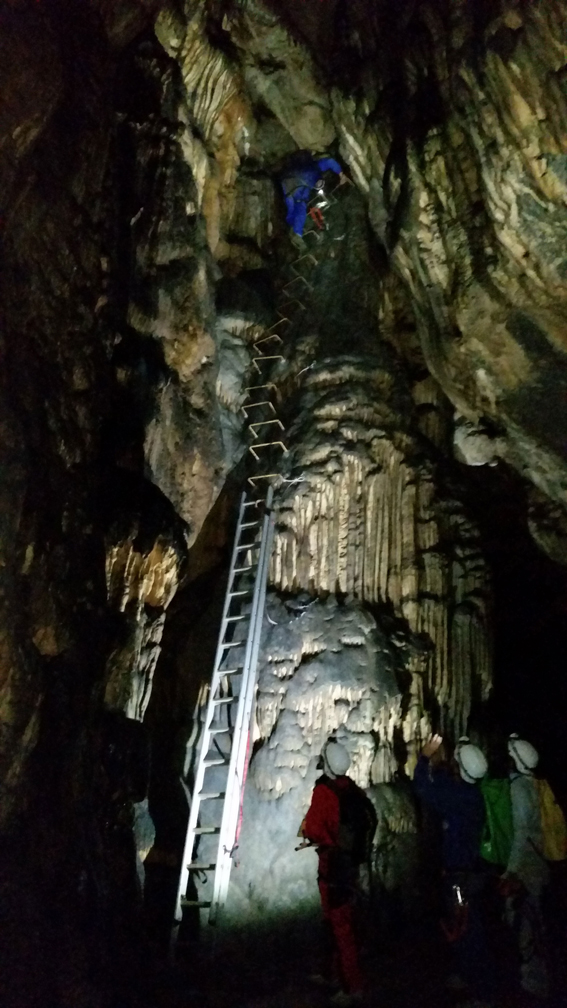 Vía ferrata. Galerías Altas, Cueva de Ardales. Foto M. Pimentel